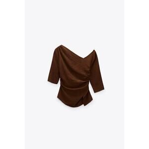 Zara Ruched Asymmetrical Top